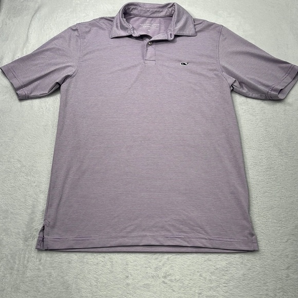 Vineyard Vines Women's XS Purple Stripe Performance Polo Shirt - Picture 1 of 11